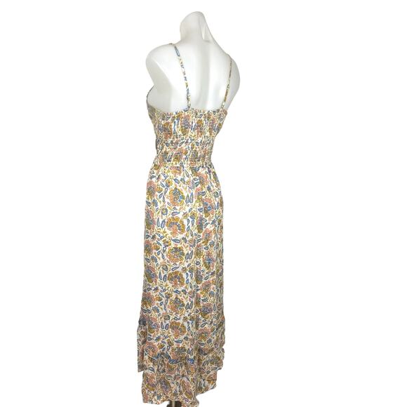 Sincerely Jules Multicolor Floral Smocked Spaghetti Strap Midi Summer Dress Sz M - Picture 2 of 4